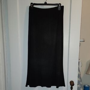 Elementz Black Maxi Skirt - Sleek Straight Silhouette, Flared Bottom Sz PS